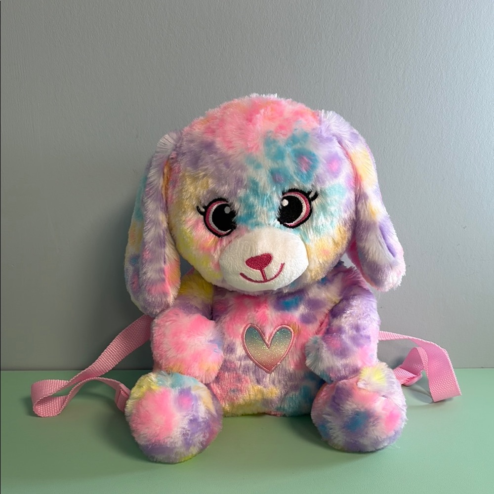 Carried Away Bright Pastel Rainbow Bunny Backpack, Kids Backpack Bag Purse